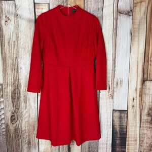 Gyalwana Dress Wool Blend Lined Red Elegant Winter Timeless Classic Versatile XL